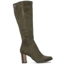 Maciejka Kozaki Damskie NA Słupku Oliwkowe